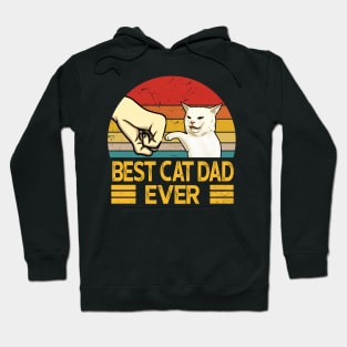 Vintage Best Cat Dad Ever Funny Smudge Cat Daddy Father Day Hoodie